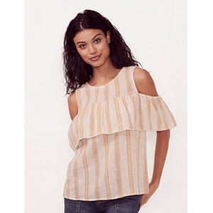 LC Lauren Conrad Striped Cold Shoulder Blouse